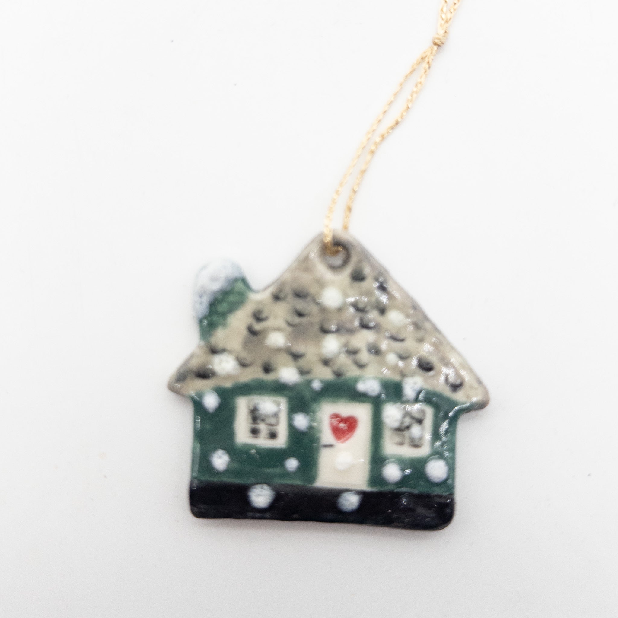 Lille Keramikhus - til ophæng fx på juletræet