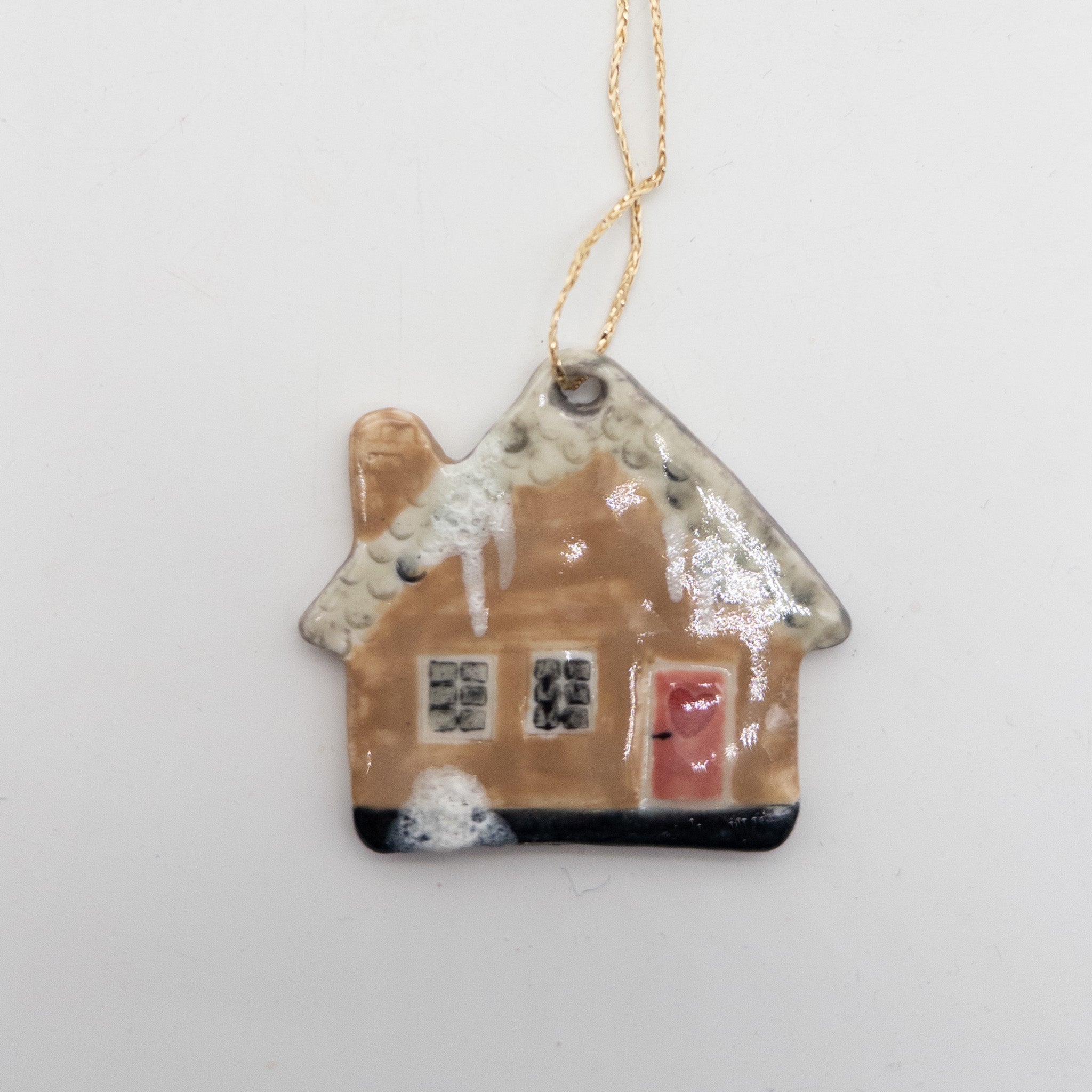 Lille Keramikhus - til ophæng fx på juletræet