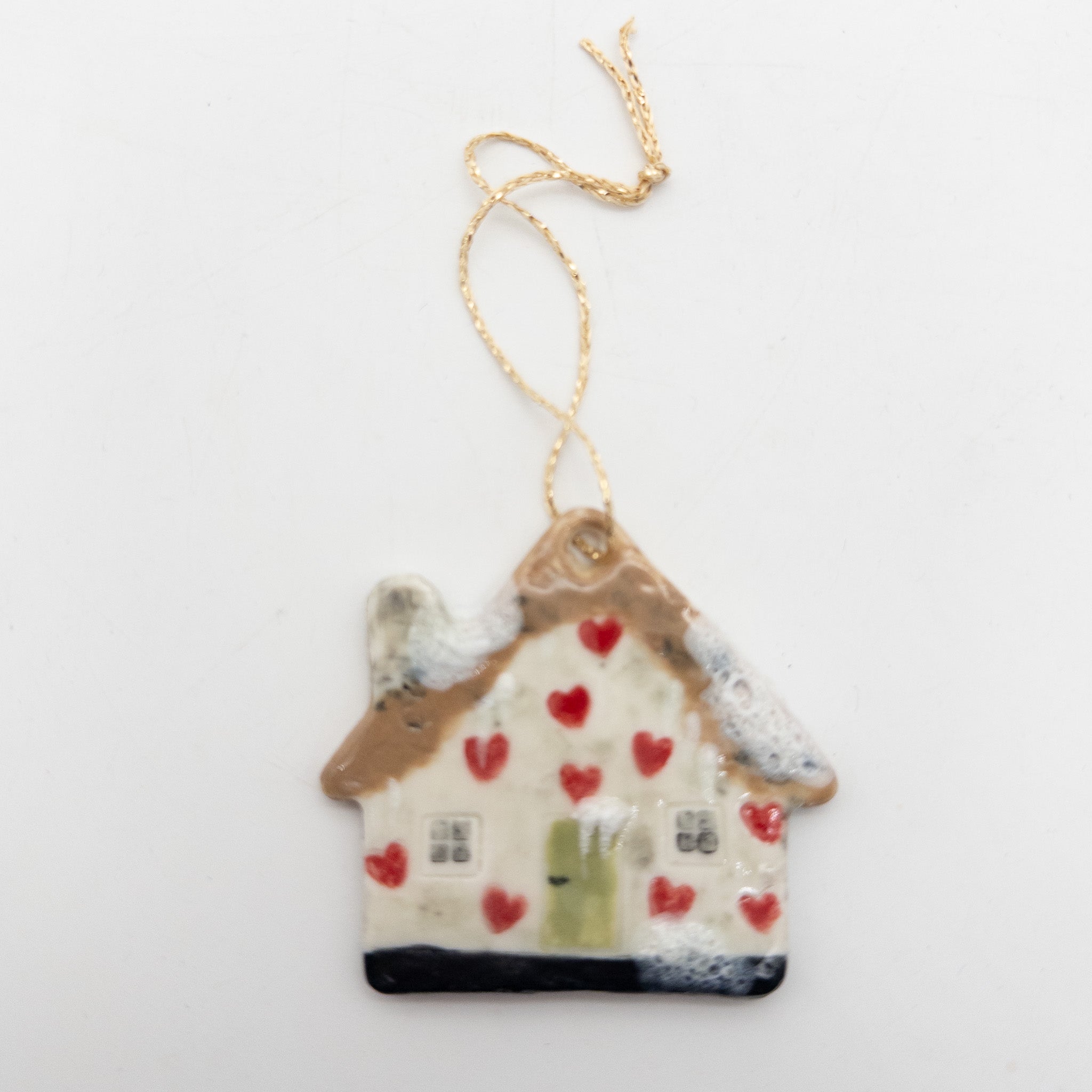 Lille Keramikhus - til ophæng fx på juletræet
