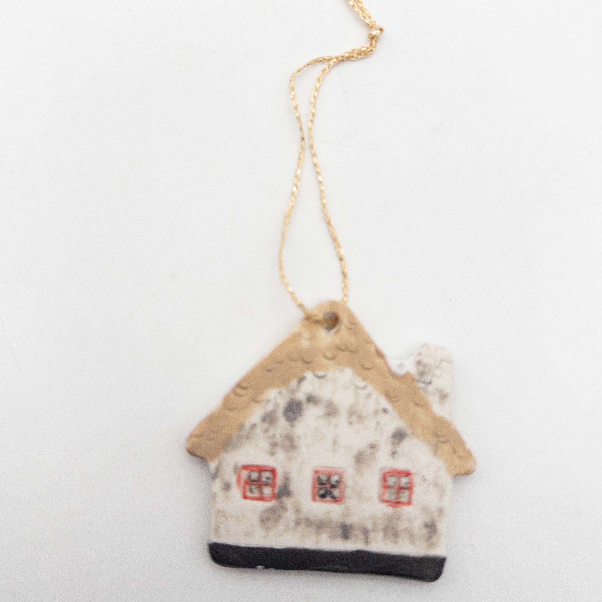 Lille Keramikhus - til ophæng fx på juletræet