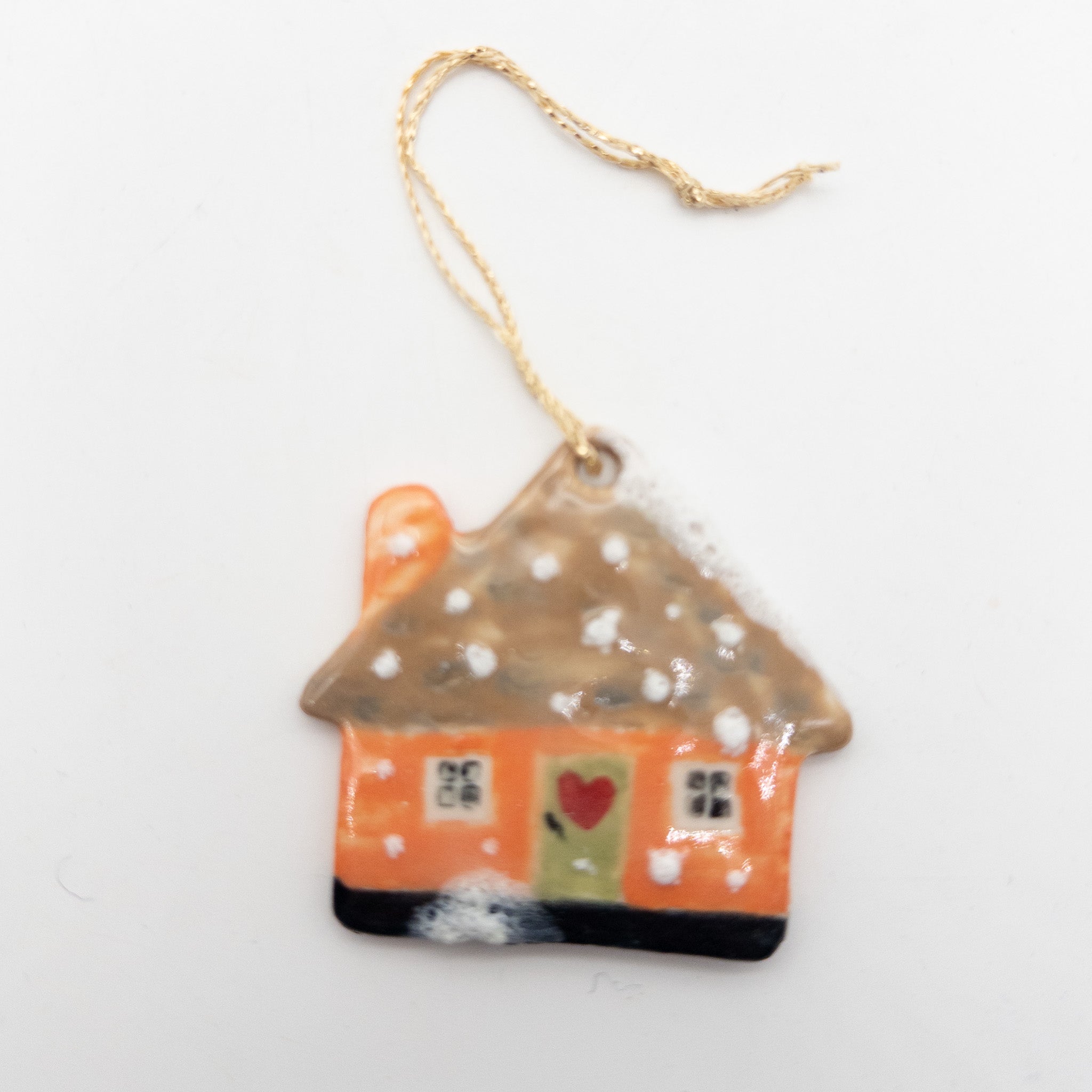 Lille Keramikhus - til ophæng fx på juletræet