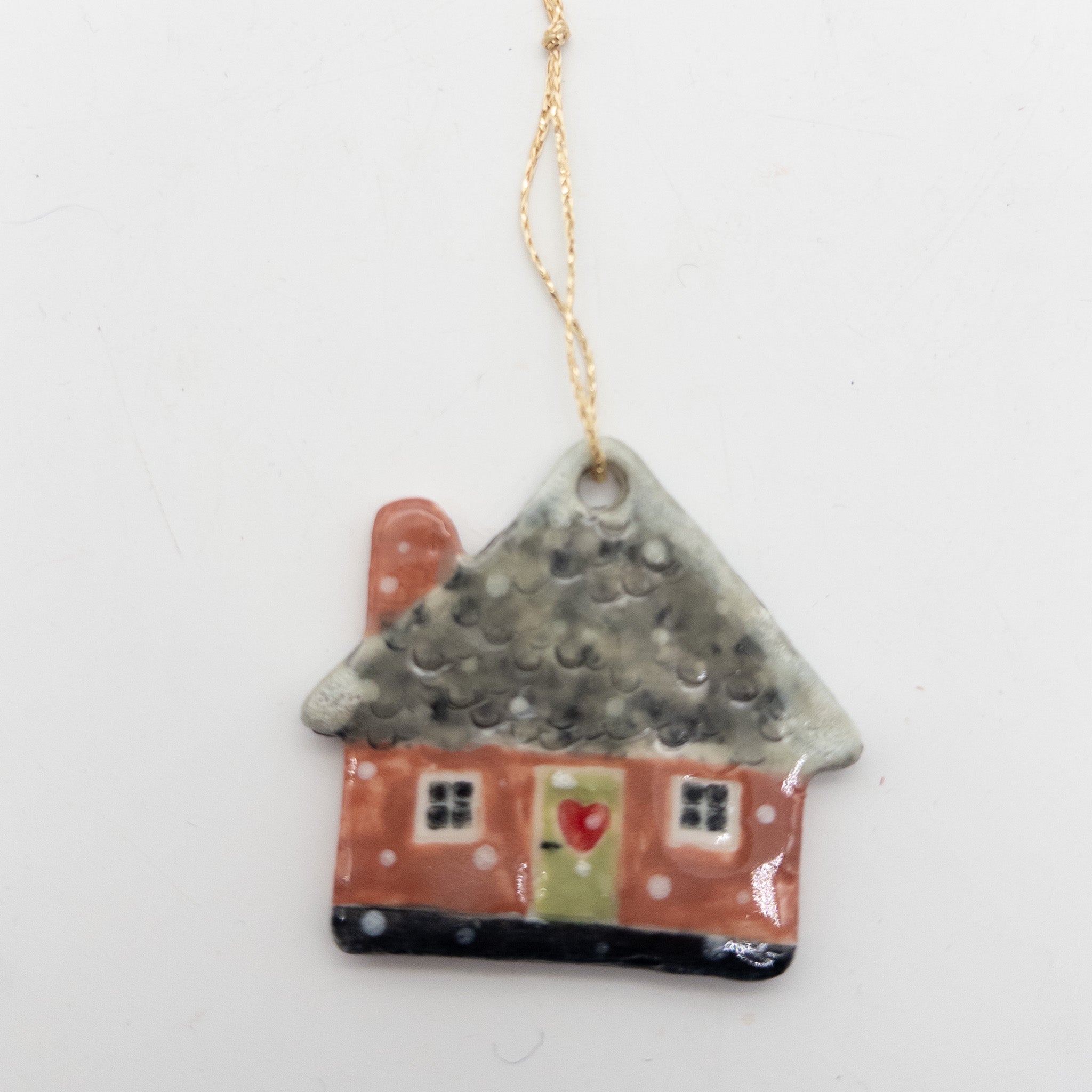 Lille Keramikhus - til ophæng fx på juletræet