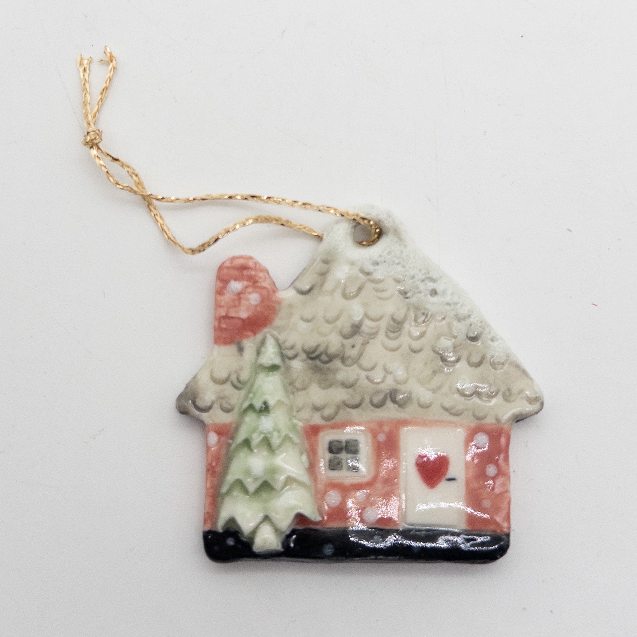 Lille Keramikhus - til ophæng fx på juletræet