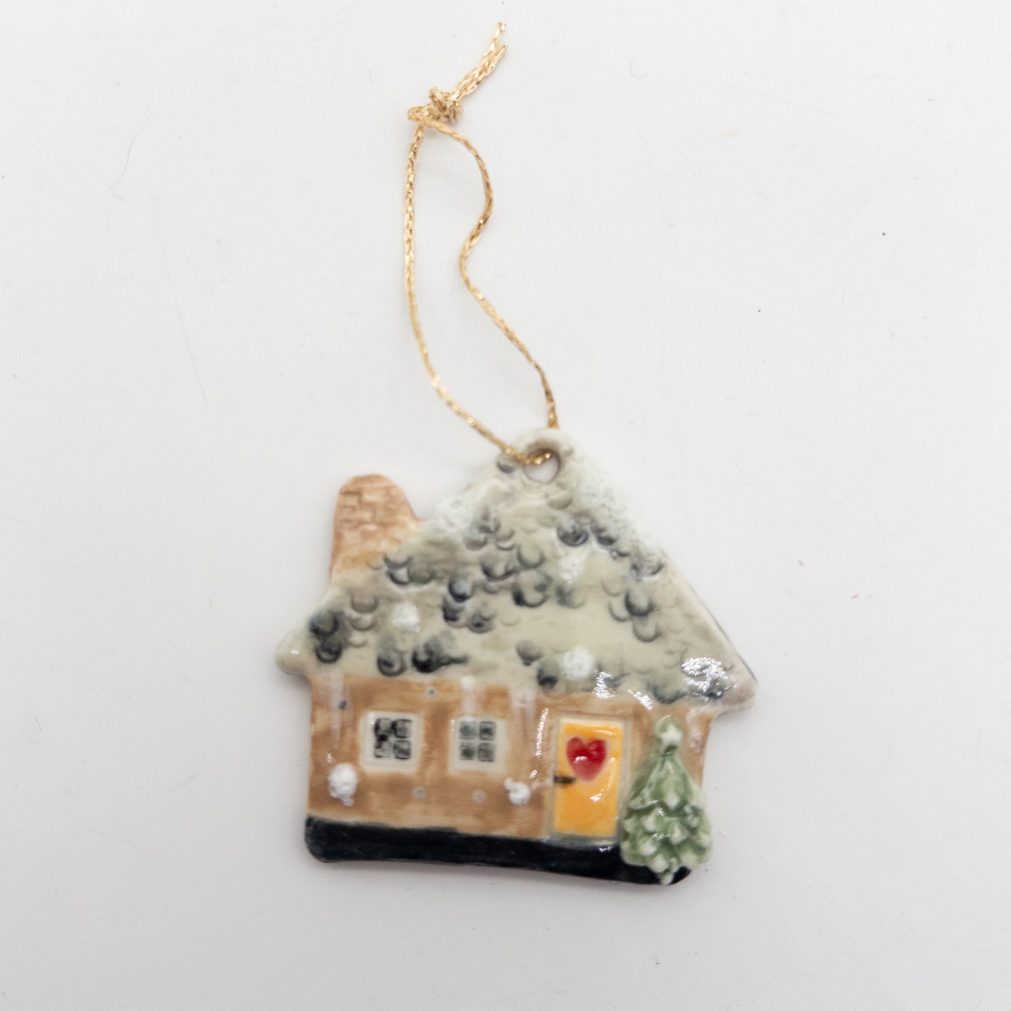 Lille Keramikhus - til ophæng fx på juletræet