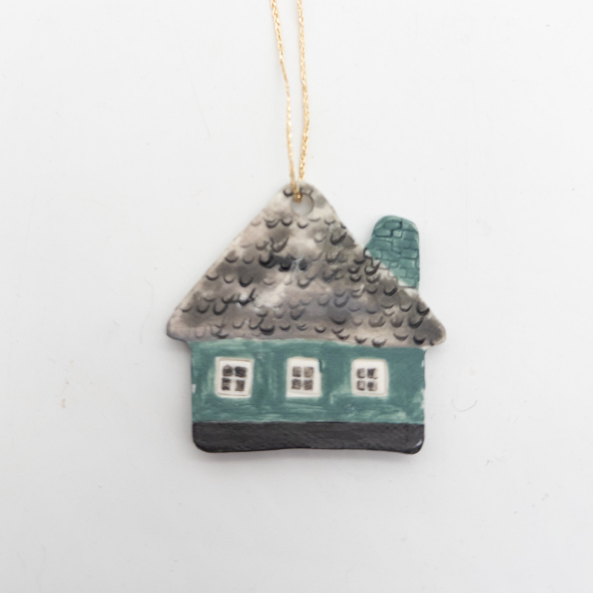 Lille Keramikhus - til ophæng fx på juletræet