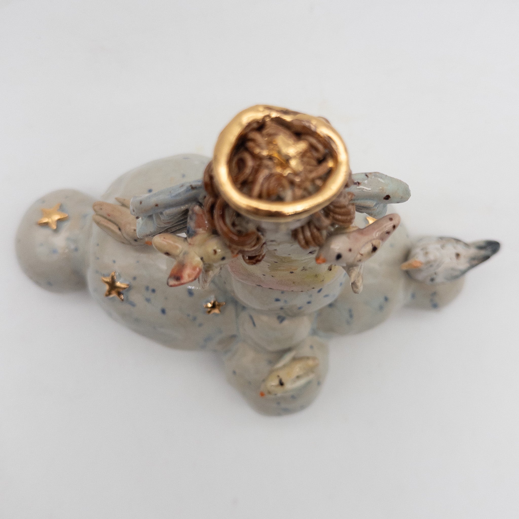 Engel på sky med fugle