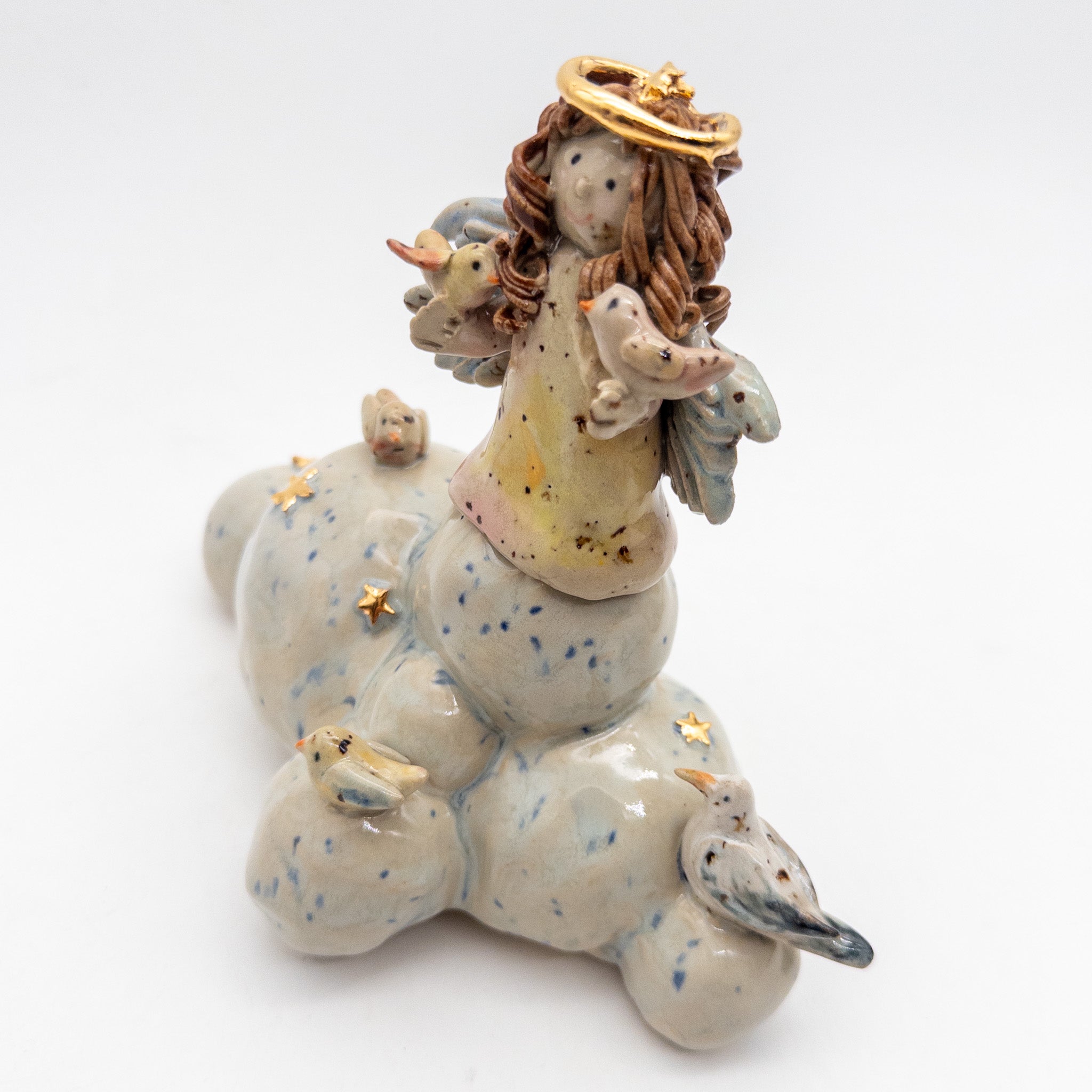 Engel på sky med fugle