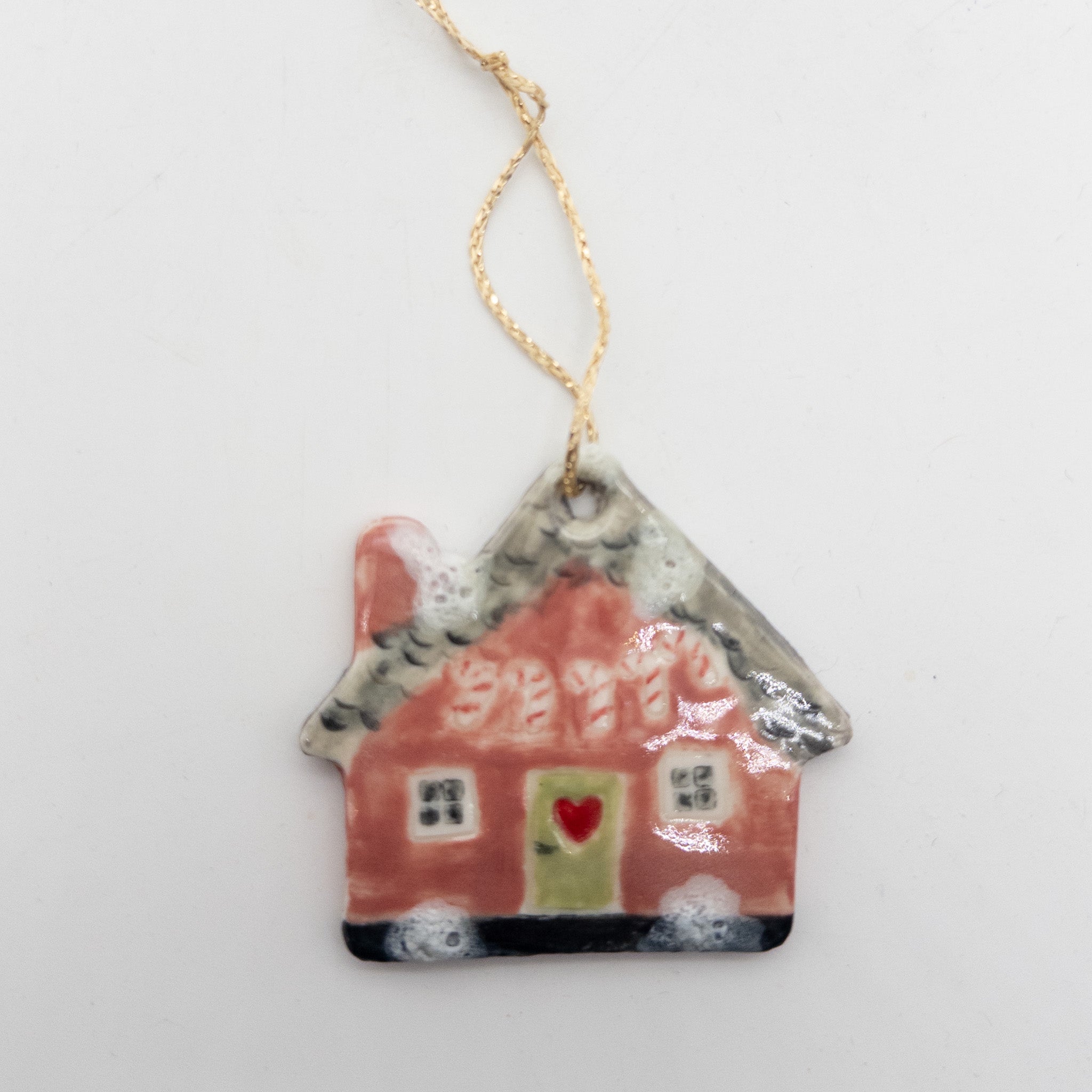 Lille Keramikhus - til ophæng fx på juletræet