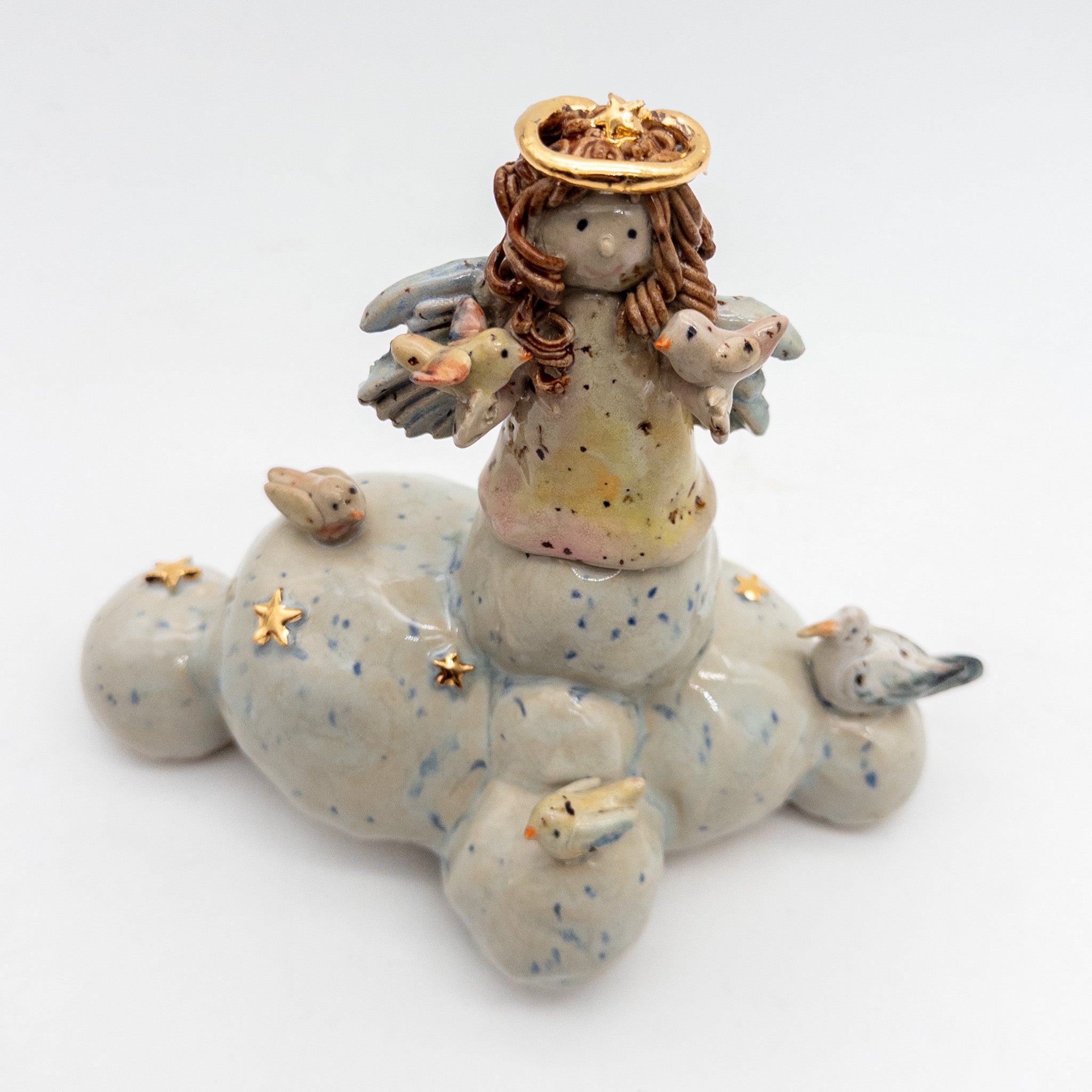 Engel på sky med fugle